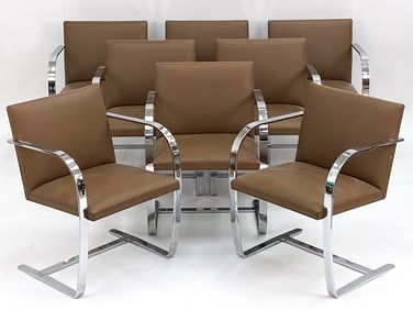 (8) BRNO KNOLL FLAT BAR DINING CHAIRS