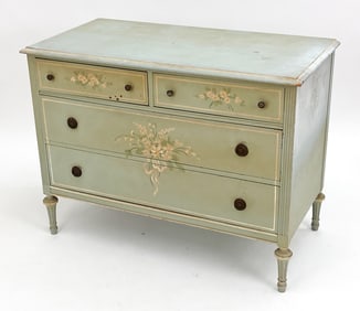 FRENCH PROVINTICAL STYLE PAINTED CHEST OF DRAWERS