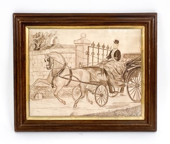 19TH C. ANTIQUE INK PAINTING ON PAPER