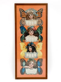 ANTIQUE 1904 BUTTERFLY GIRLS KLOPSCH CALENDAR