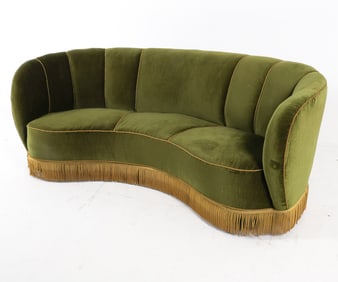 DANISH MOHAIR BANANA SOFA