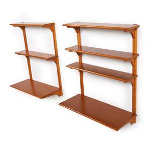 DANISH WALNUT WALL SHELF UNIT C. 1960S