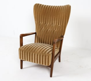 FRITZ HANSEN DANISH MOHAIR LOUNGE CHAIR