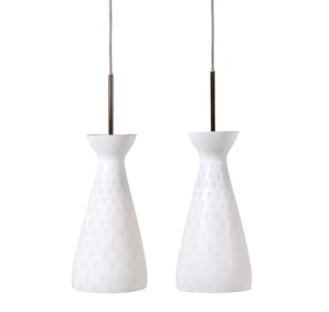 PAIR ALOYS GANGKOFNER IBIZA GLASS PENDANT LIGHTS