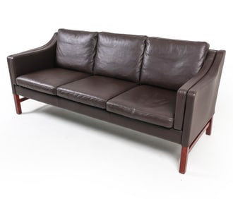 SKIPPER MOBLER DANISH LEATHER SOFA C. 1970S
