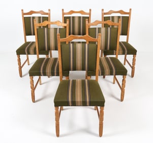 (6) HENNING KJAERNULF DANISH OAK DINING CHAIRS