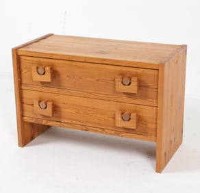 SCANDINAVIAN BRUTALIST PINE LOW CHEST