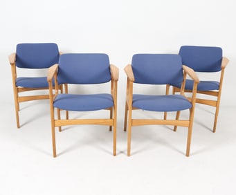 (4) DANISH OAK ARMCHAIRS