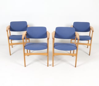 (4) DANISH OAK ARMCHAIRS