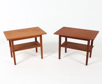 PAIR OF DANISH TEAK TIERED SIDE TABLES C. 1970S