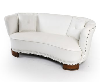 MID-CENTURY DANISH LEATHER BANANA SOFA C. 1960S