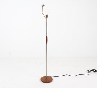 DANISH ROSEWOOD & ALUMINUM FLOOR LAMP C. 1960S