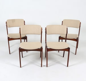 (4) ERIK BUCH DANISH ROSEWOOD & WOOL DINING CHAIRS