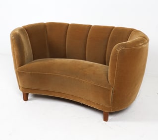 MID-CENTURY DANISH MOHAIR BANNA SOFA C. 1950S