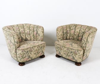 MANNER OF BOESEN DANISH CLUB CHAIRS C. 1950S