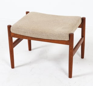 SPOTTRUP DANISH TEAK & WOOL STOOL C. 1970S