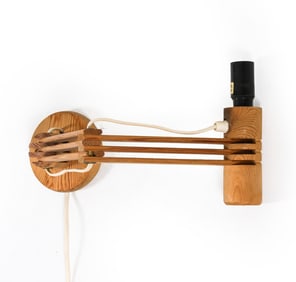 DANISH PINE ARTICULATING WALL SCONCE C. 1970S
