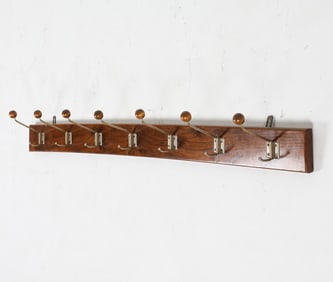 MID-CENTURY SCANDINAVIAN ELM WOOD COAT RACK