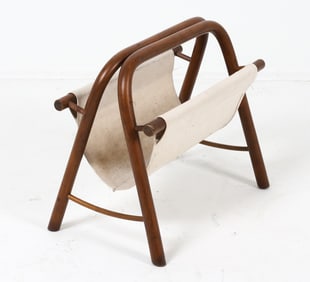 DANISH CANVAS SLING MAGAZINE RACK C. 1960S