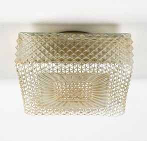 DANISH MOLDED GLASS CEILING LIGHT C. 1970S