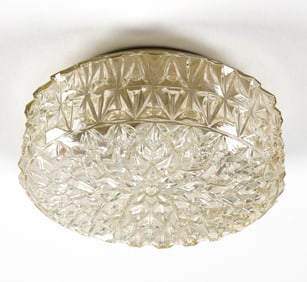 SCANDINAVIAN MOLDED GLASS CEILING LIGHT C. 1960S