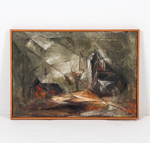 MID-CENTURY DANISH ABSTRACT O/C PAINTING