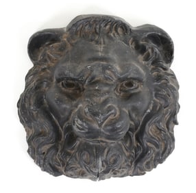 ZINC LION HEAD ARCHITECTURAL ELEMENT