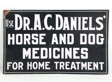 DR A. C. DANIELS HORSE & DOG MEDICINE TRADE SIGN