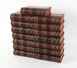 LEATHERBOUND CHARLES DICKENS 15-VOLUME SET 19TH C.