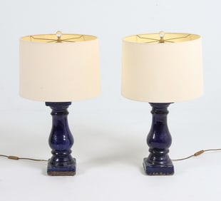 ARCHITECTURAL CERAMIC COLUMN TABLE LAMPS