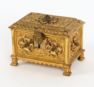 ANTIQUE GILT BRONZE TRINKET BOX