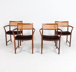 (4) ILLUM WIKKELSO DANISH ROSEWOOD ARMCHAIRS