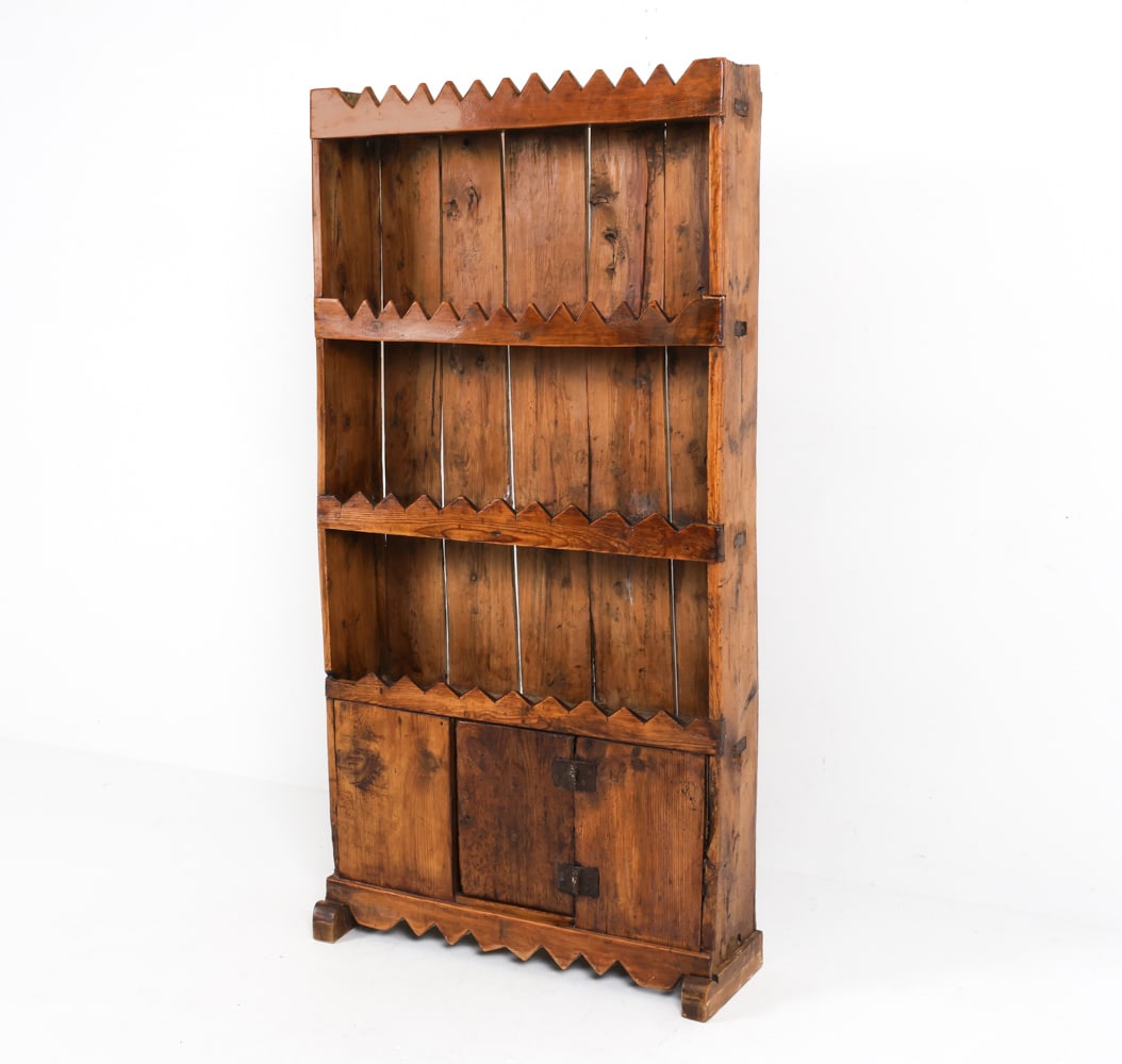 19TH C. PRIMITIVE PINE SHELF CABINET (1 of 15)