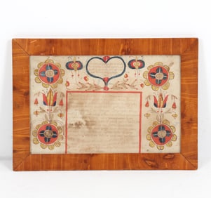ANTIQUE WATERCOLOR FRAKTUR 19TH C.