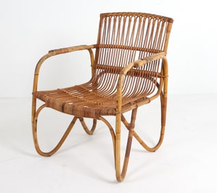 VINTAGE BAMBOO & RATTAN ARMCHAIR