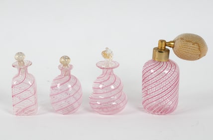VENETIAN GLASS PERFUME BOTTLE GROUPING