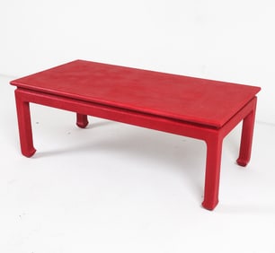 HARRISON VAN HORN STYLE GRASSCLOTH COFFEE TABLE
