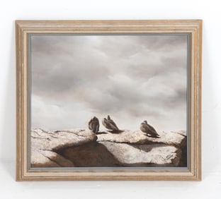 KATHY CONWAY (20TH C.) SHORELINE BIRDS O/B