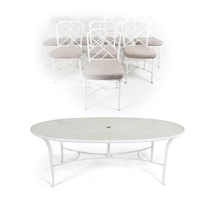 (8) BROWN JORDAN CALCUTTA PATIO CHAIRS & TABLE