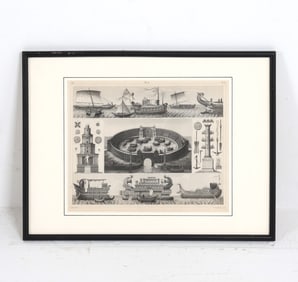 HENRY WINKLES ANCIENT MARITIME VESSEL ETCHING