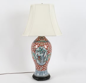 JAPANESE IMARI PORCELAIN TABLE LAMP 20TH C.