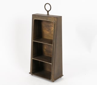 HOLLYWOOD REGENCY STYLE BRASS WALL SHELF