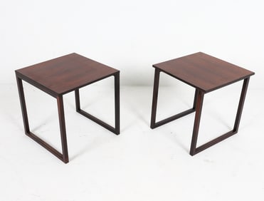 PAIR MID-CENTURY ROSEWOOD SIDE TABLES C.1960S
