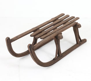 ANTIQUE OAK DIMINUTIVE SLEIGH