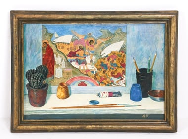 RUSSIAN STILL LIFE PAINTING O/B 20TH C.