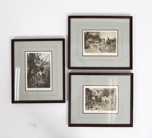 GEORGE WRIGHT (19TH C.) HUNTING PRINT GROUPING