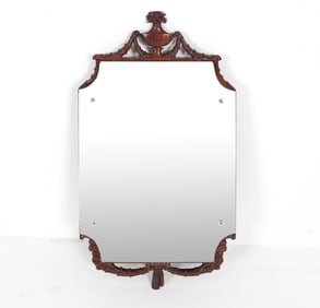 VINTAGE CARVED WOODEN WALL MIRROR