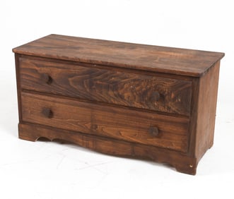 VINTAGE PINE LOW CHEST OF DRAWERS