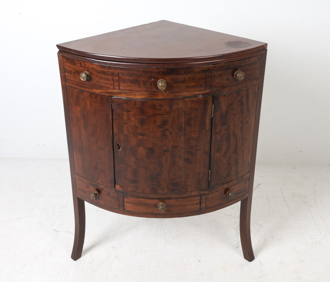 GEORGIAN STYLE MAHOGANY CORNER WASH BASIN CABINET (1 of 15)