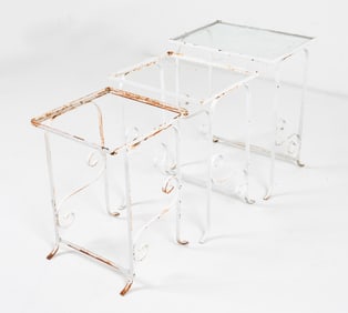 WROUGHT IRON NESTING TABLES